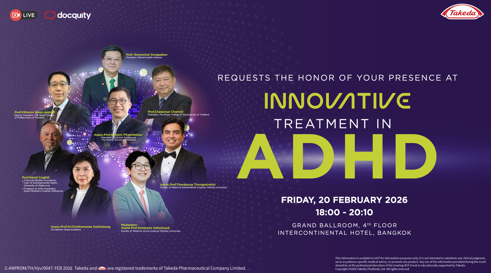 LIVE event: Innovation treatment in ADHD